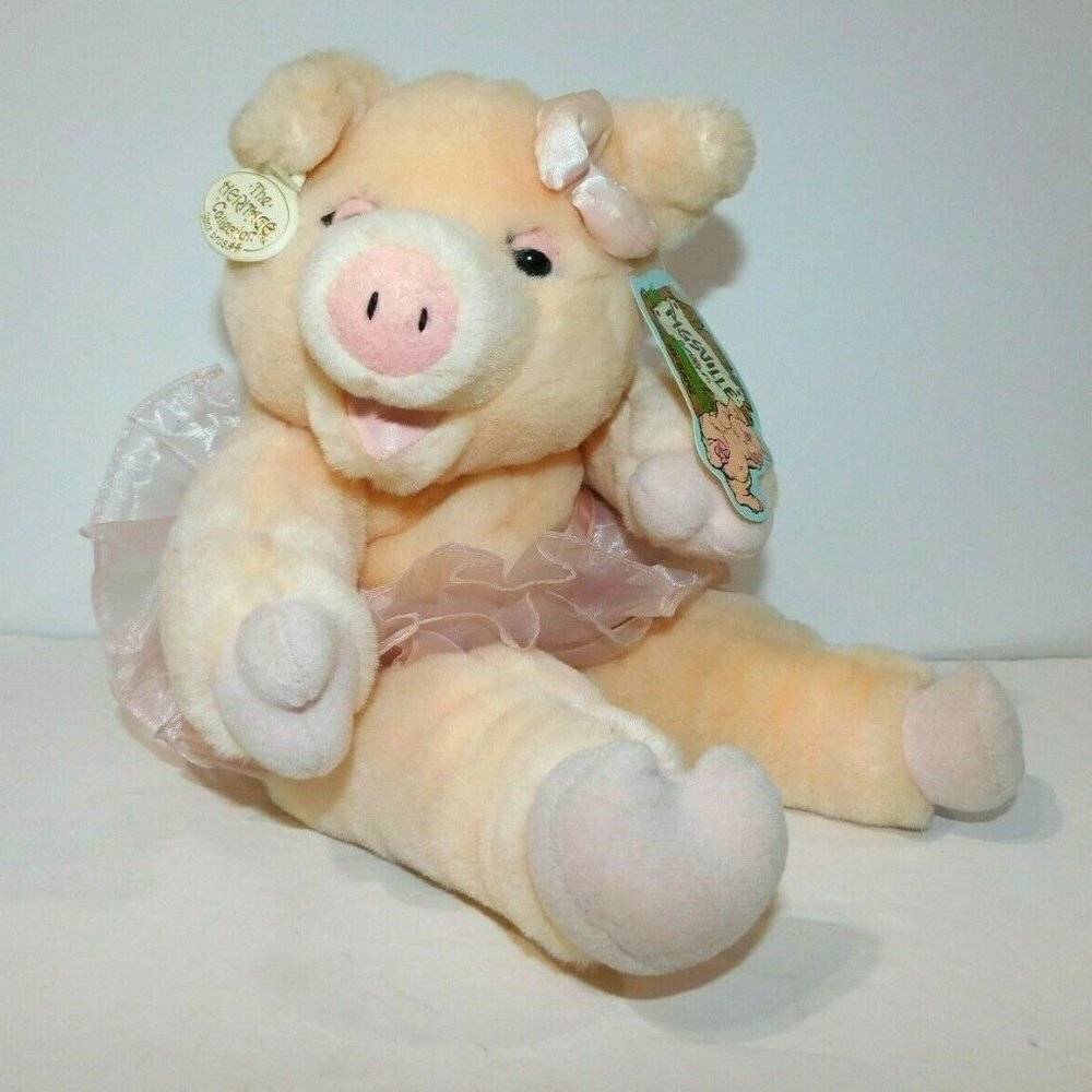 PIGSVILLE 16" plush PRIMA BALLERINA Pig w Tag VTG 1992 Ganz Heritage collection